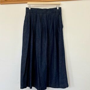 Dark Blue Denim Midi Skirt 8? Vintage